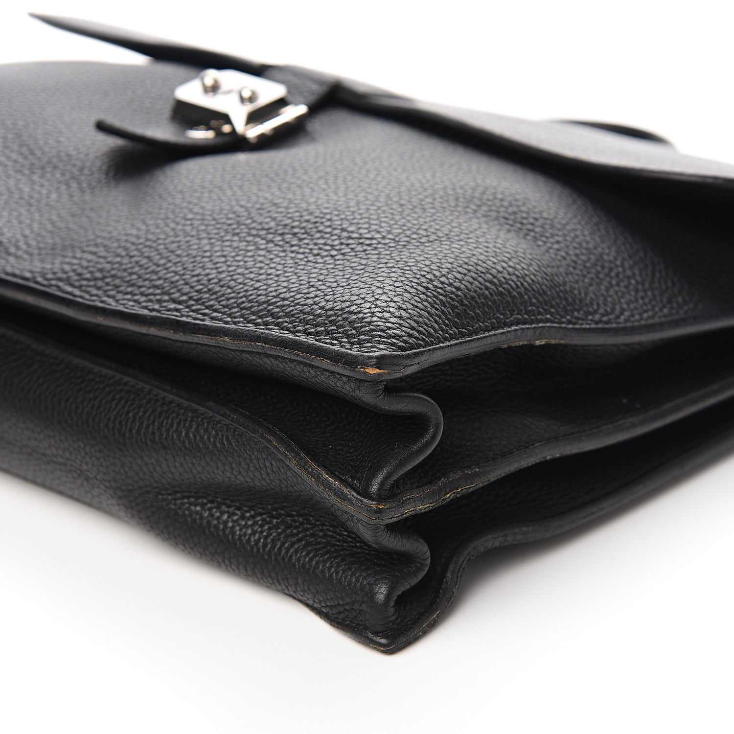 Hermes Taurillon Clemence Sac a Depeche 38 Briefcase Black 9 of 13