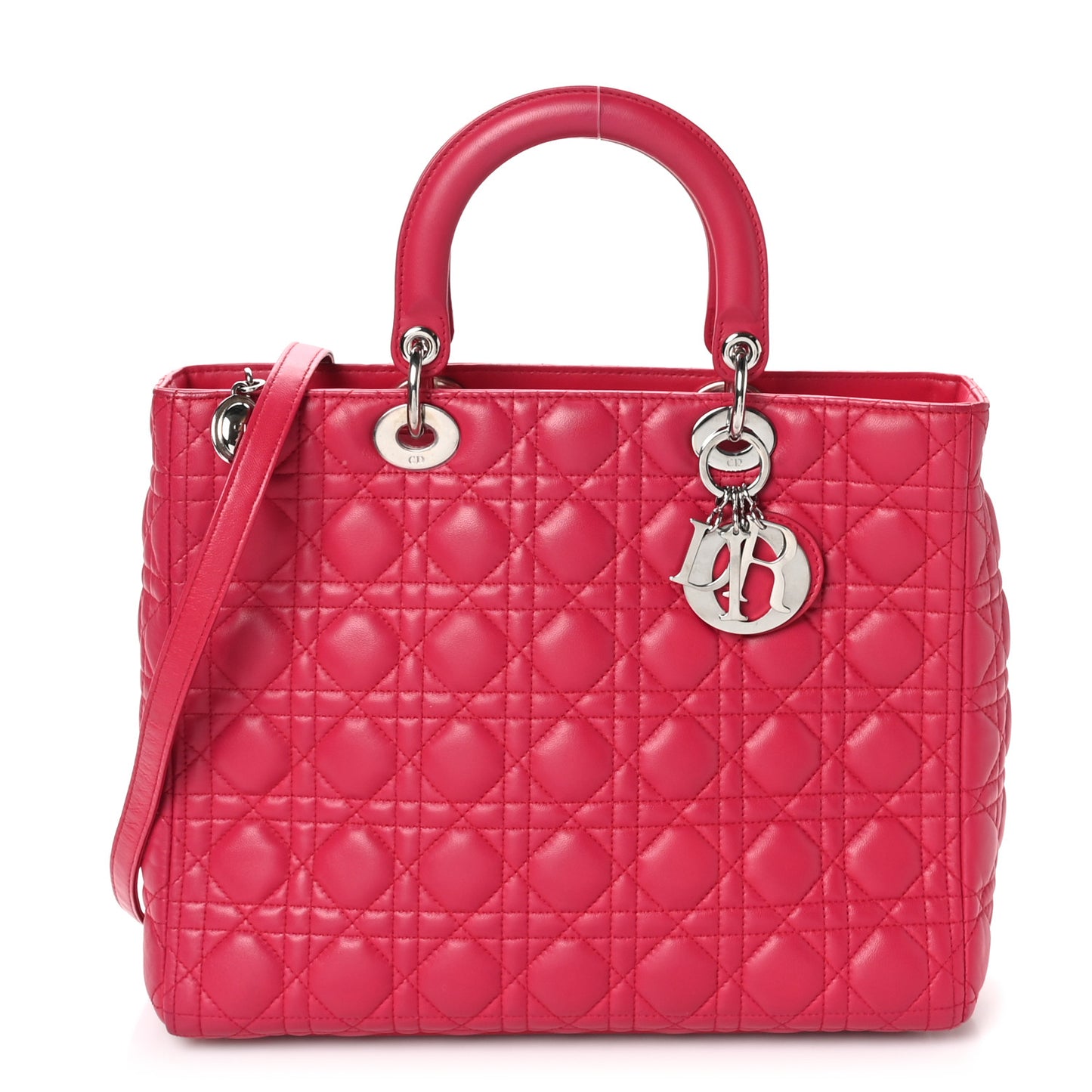 Lambskin Cannage Large Lady Dior Pink