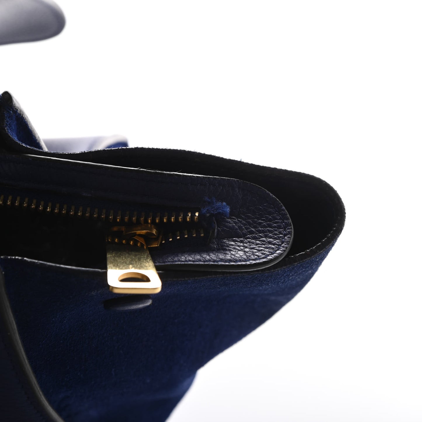 Drummed Calfskin Suede Small Trapeze Indigo