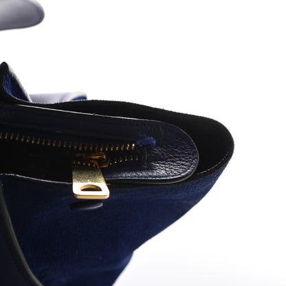 Celine Drummed Calfskin Suede Small Trapeze Indigo 18 of 22