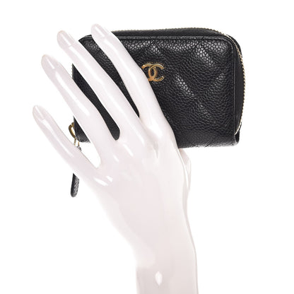 Chanel Caviar Quilted Zip Coin Purse Black 2 of 7