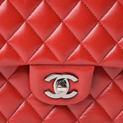 Chanel Lambskin Quilted Medium Double Flap Red 13 of 15