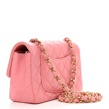 Chanel Lambskin Quilted Mini Rectangular Flap Pink 2 of 11