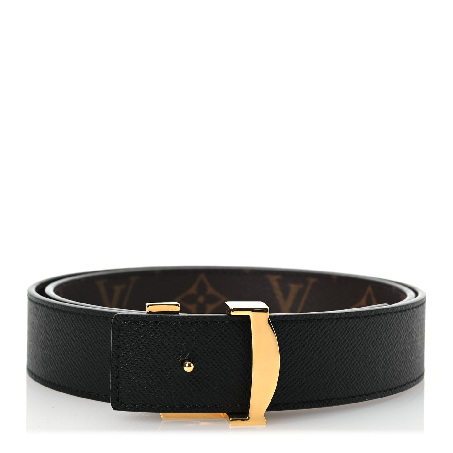 Calfskin Monogram 30mm LV Iconic Reversible Belt 80 32 Black