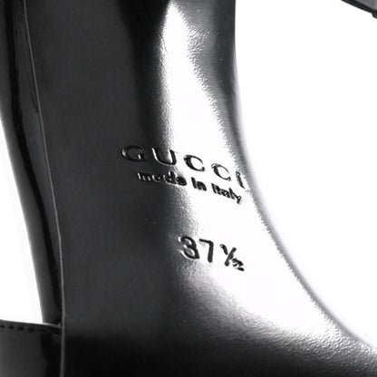 Gucci Vernice Crystal Nappa Charlotte Signoria Slingback Pumps 37.5 Black 8 of 9