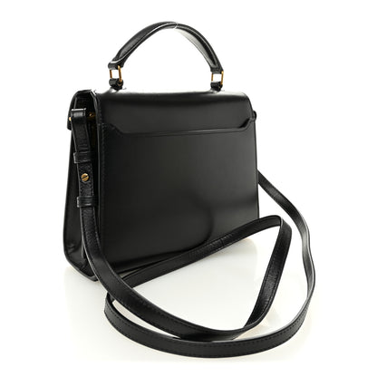 Saint Laurent Calfskin Mini Classic Monogram Cassandra Top Handle Black Tan 3 of 10