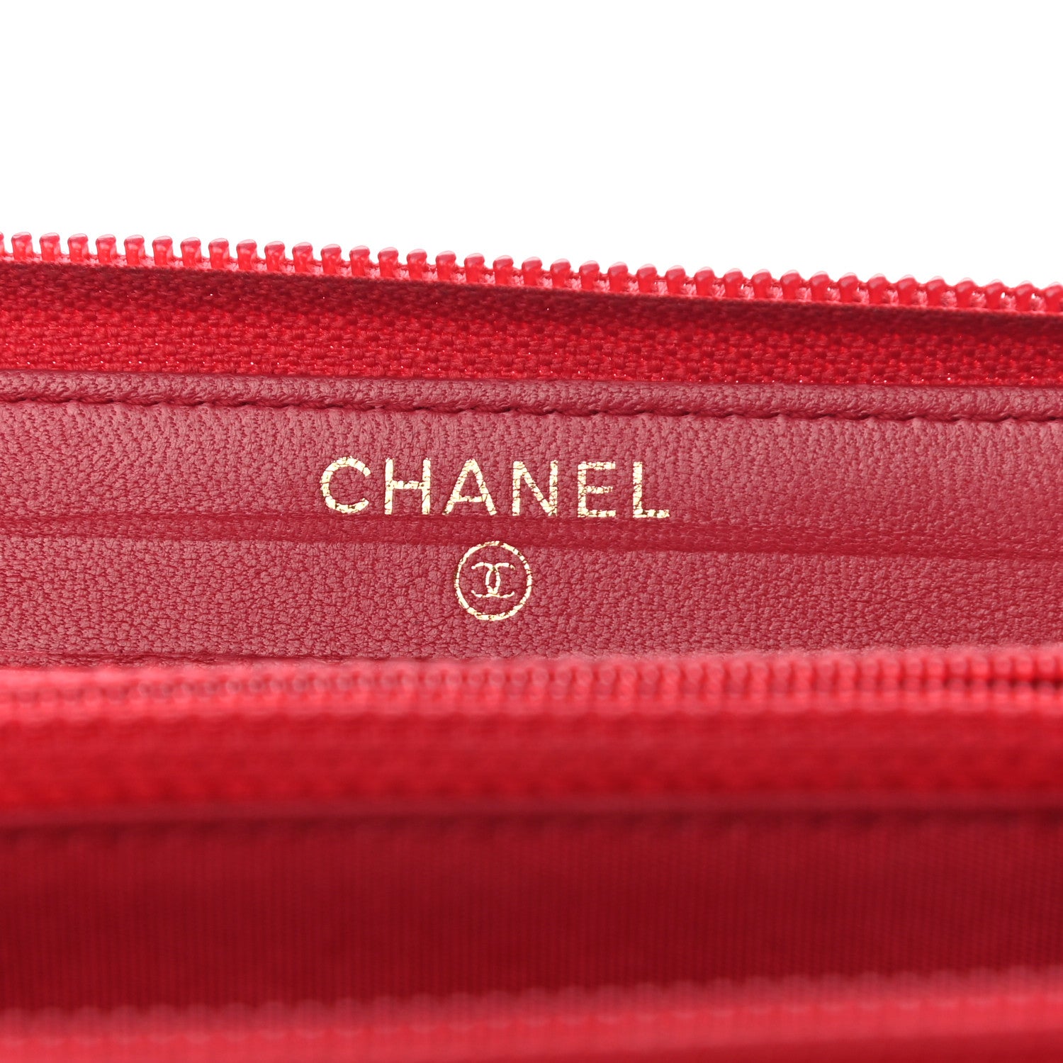 Chanel Lambskin Quilted Small Boy Zip Around Wallet Red 6 of 9