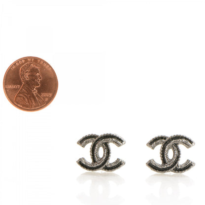 Chanel Ruthenium Enamel CC Earrings Black 2 of 5