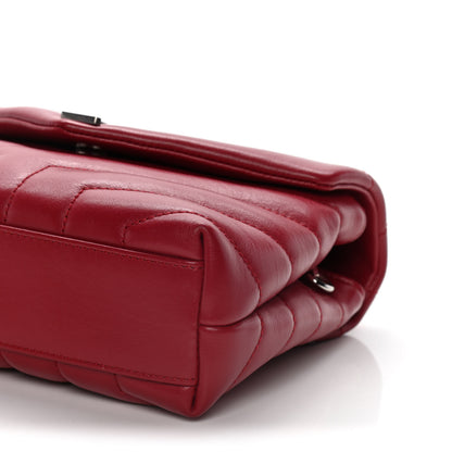 Saint Laurent Calfskin Y Quilted Monogram Toy Loulou Crossbody Bag New Lipstick 9 of 11