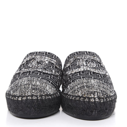 Chanel Tweed CC Slip On Espadrilles 39 Black Silver 2 of 10