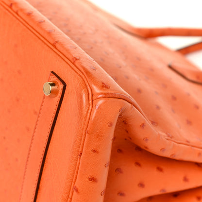 Hermes Ostrich Birkin 35 Orange 22 of 35