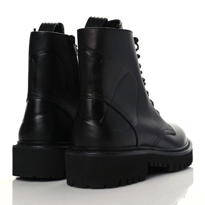 Valentino Garavani Calfskin Womens VLOGO 35mm Combat Boots 38 Black 4 of 8