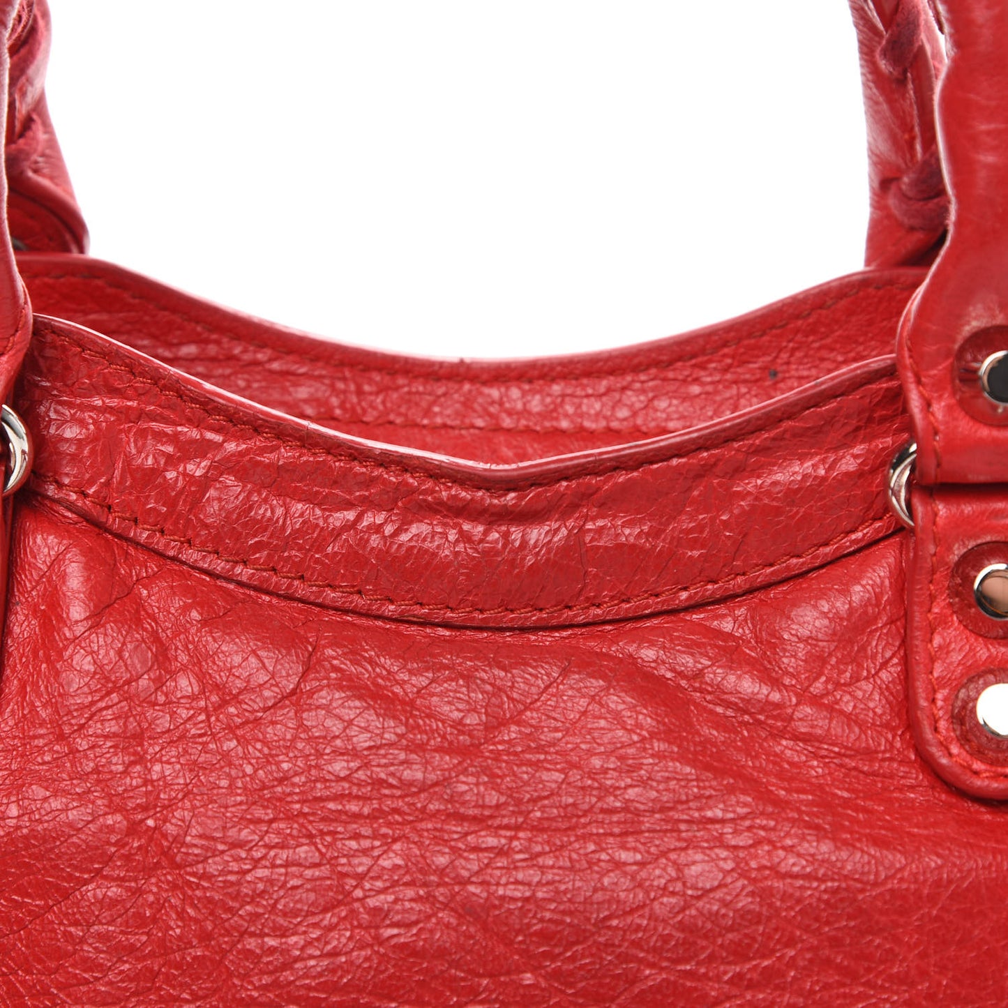Agneau Classic Silver Hardware Mini City Logo Strap Rouge Cardinal Black