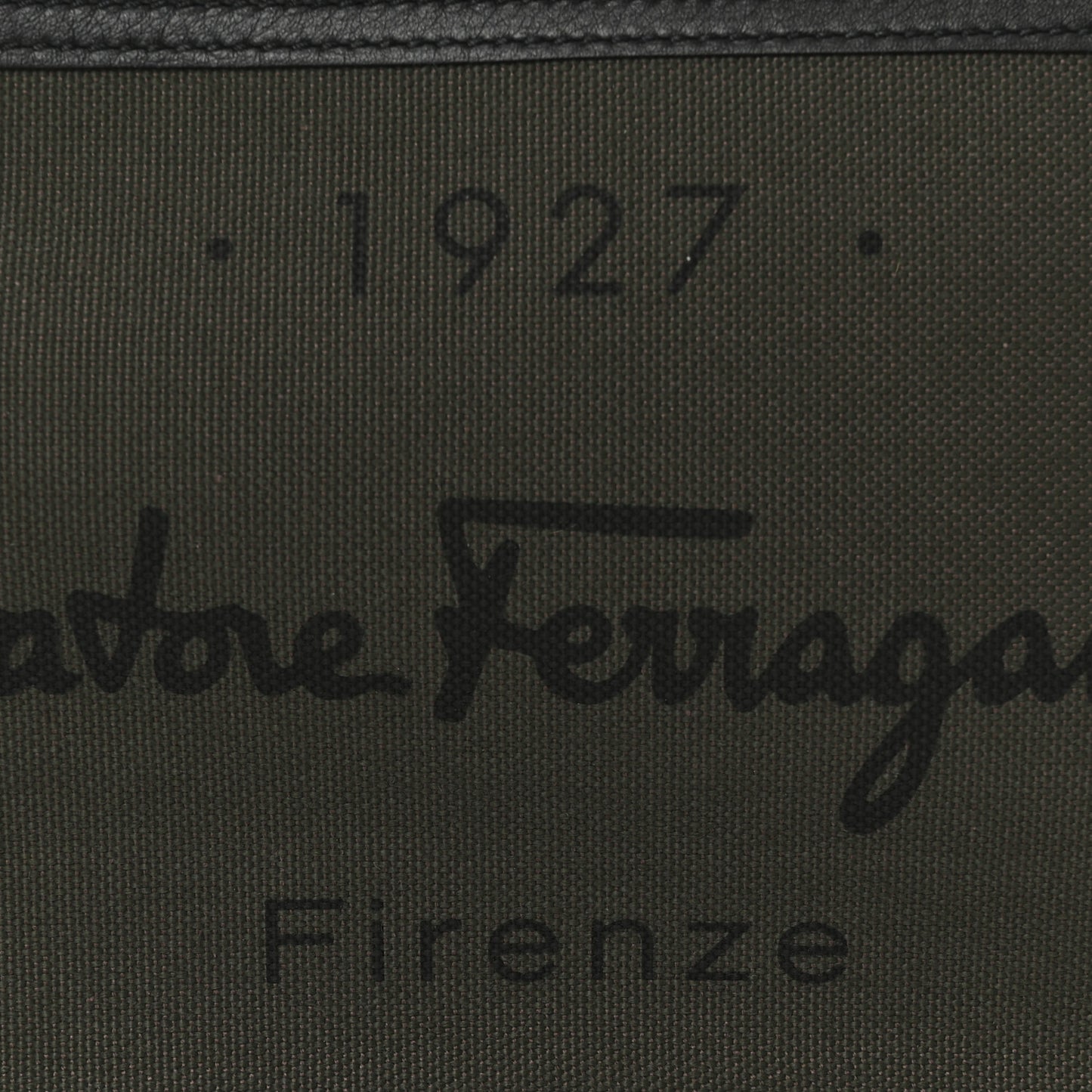 Canvas 1927 Signature Wristlet Clutch Khaki Black