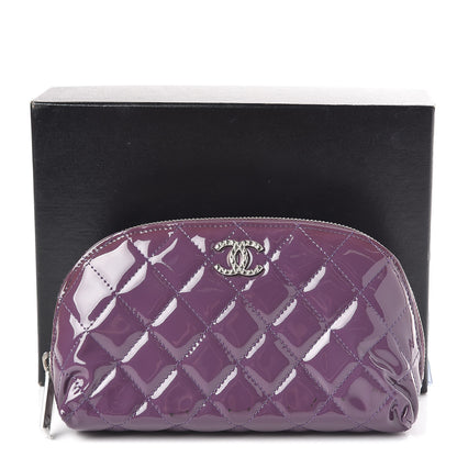 Chanel Patent Quilted Brilliant Cosmetic Case Violet 10 of 10