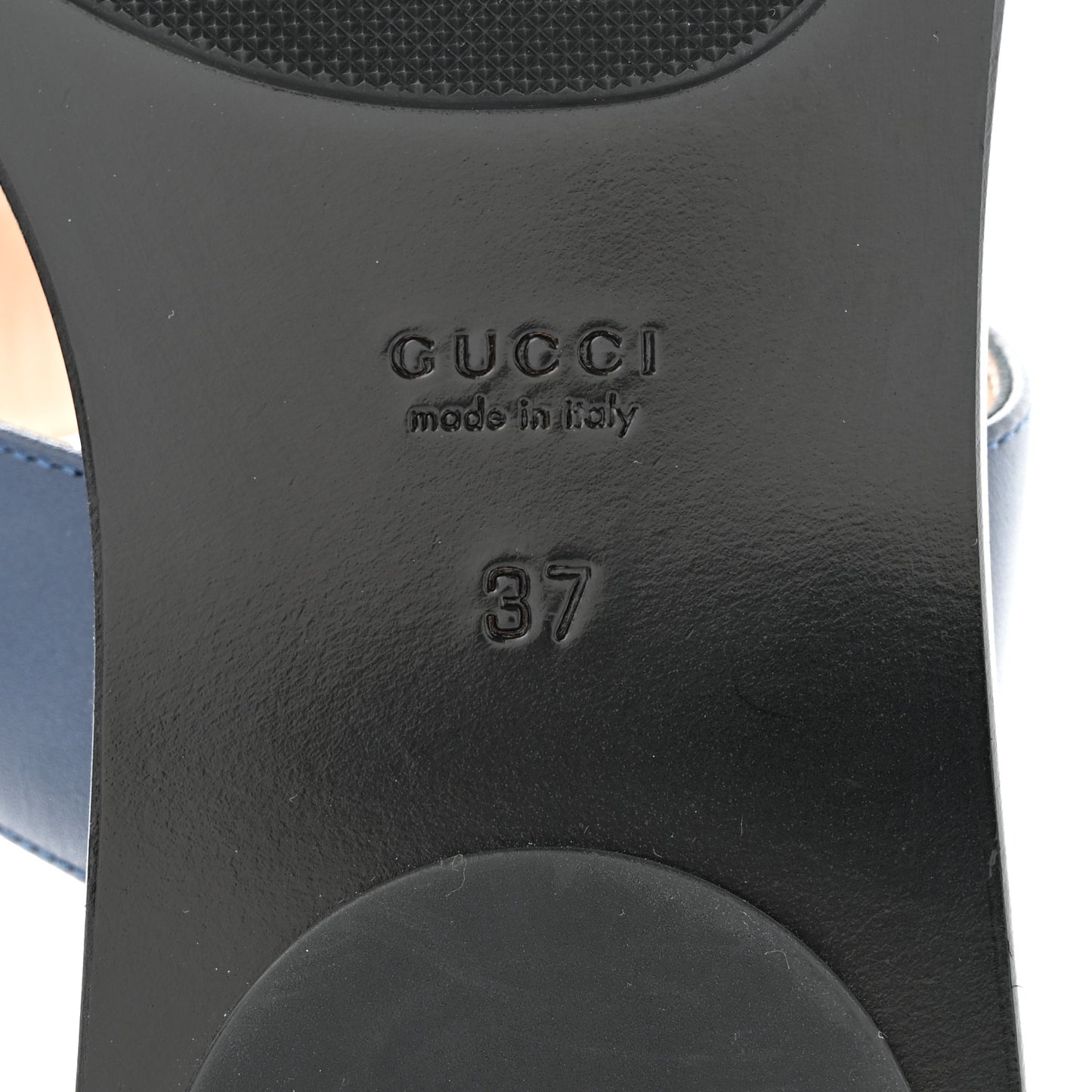 Calfskin GG Marmont Thong Sandals 37 Blue Agata