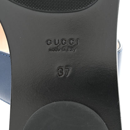 Gucci Calfskin GG Marmont Thong Sandals 37 Blue Agata 6 of 7