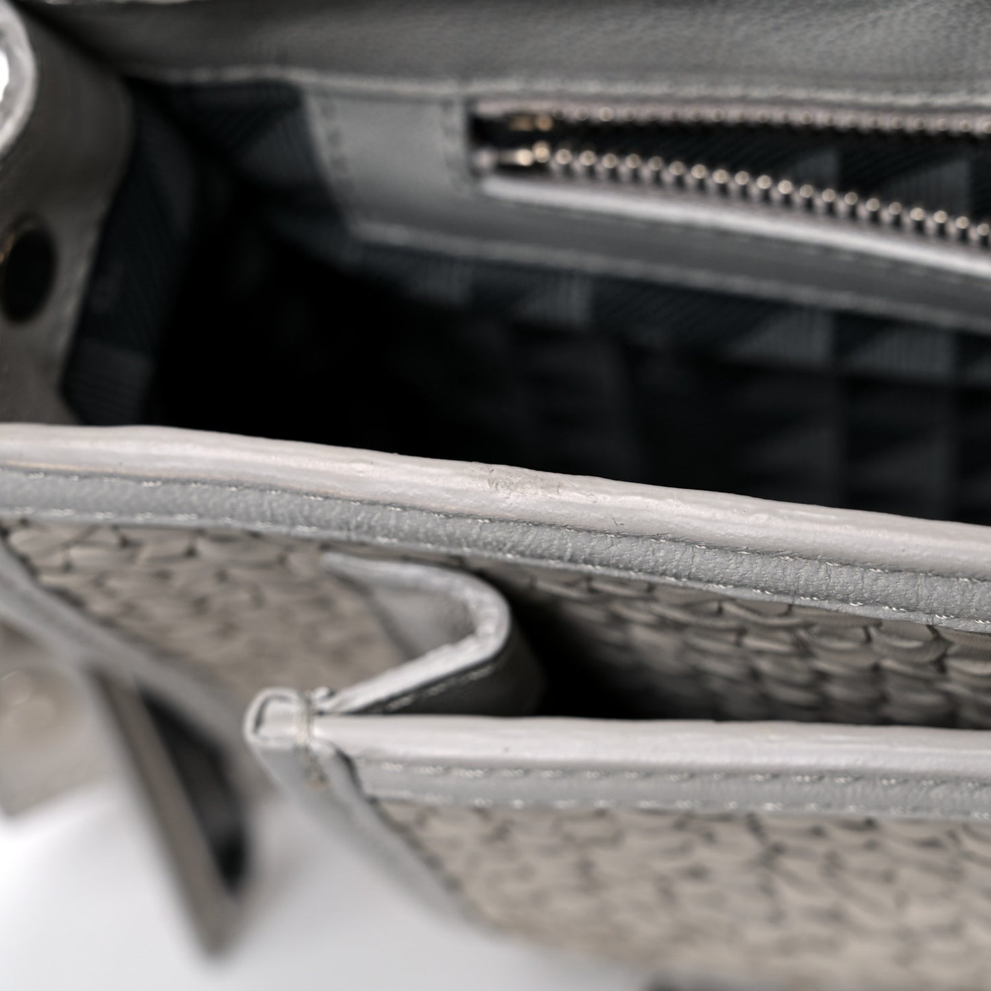 Lambskin Woven Tiny PS1 Satchel Ivory