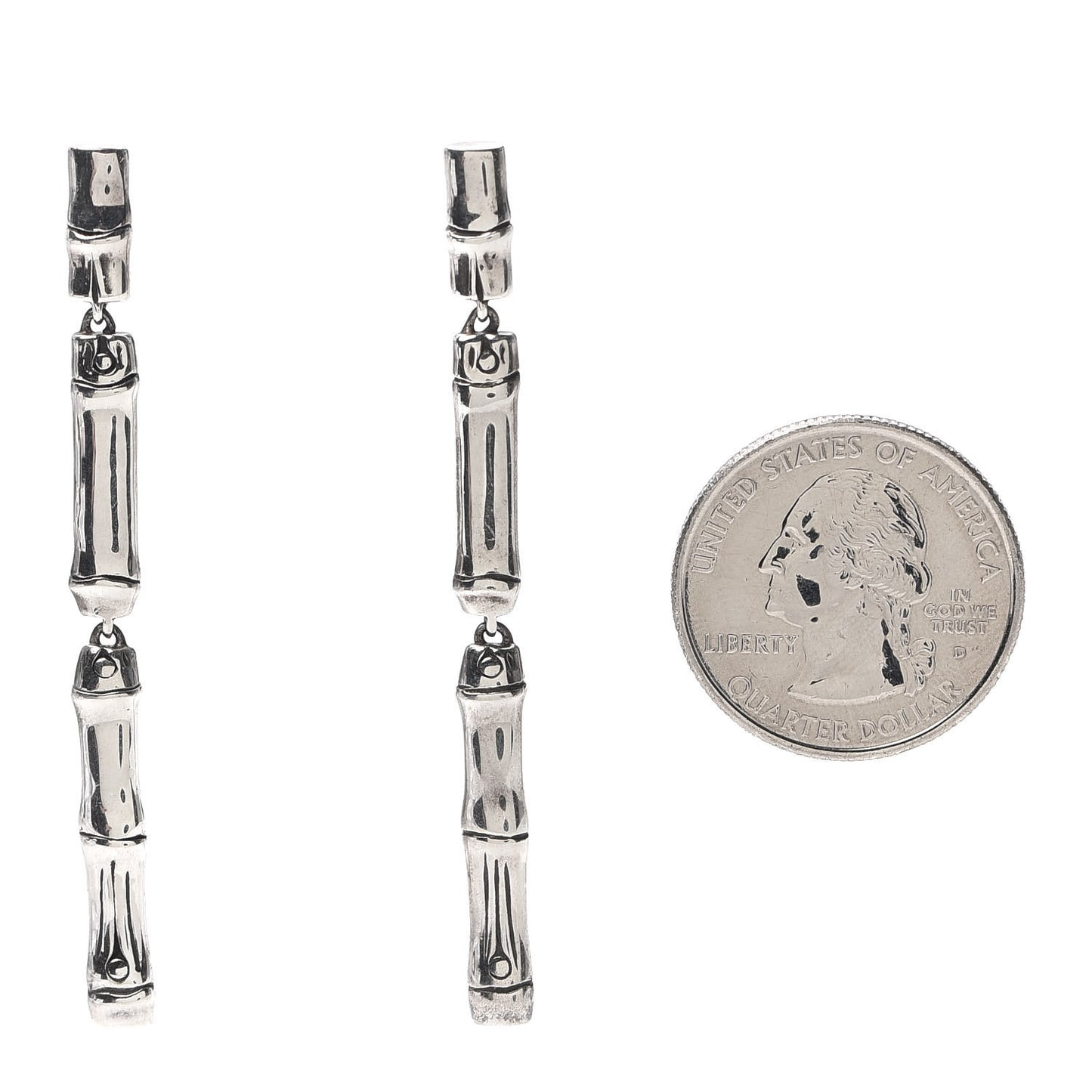 Sterling Silver Bamboo Drop Earrings