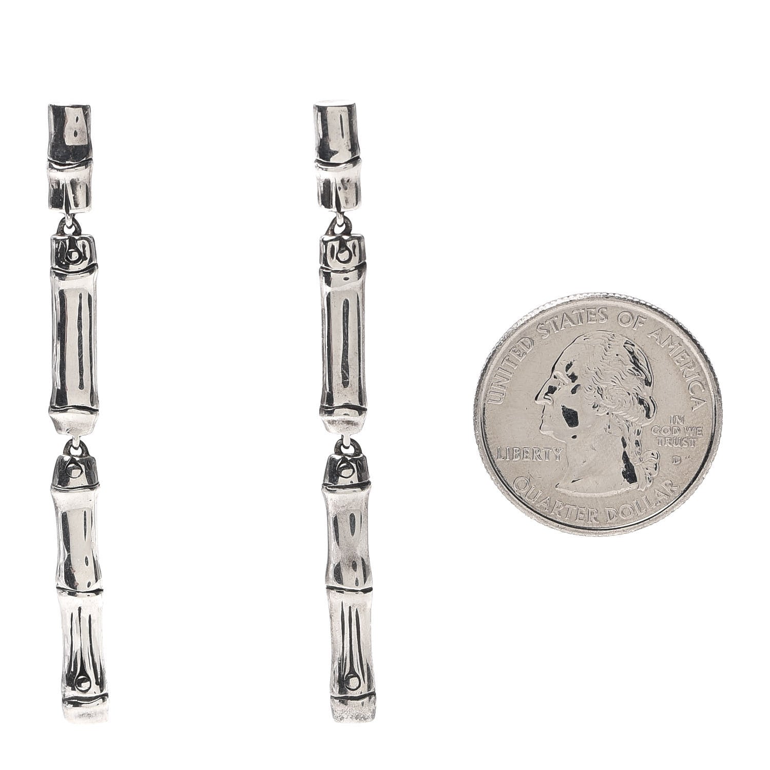 John Hardy Sterling Silver Bamboo Drop Earrings 2 of 4
