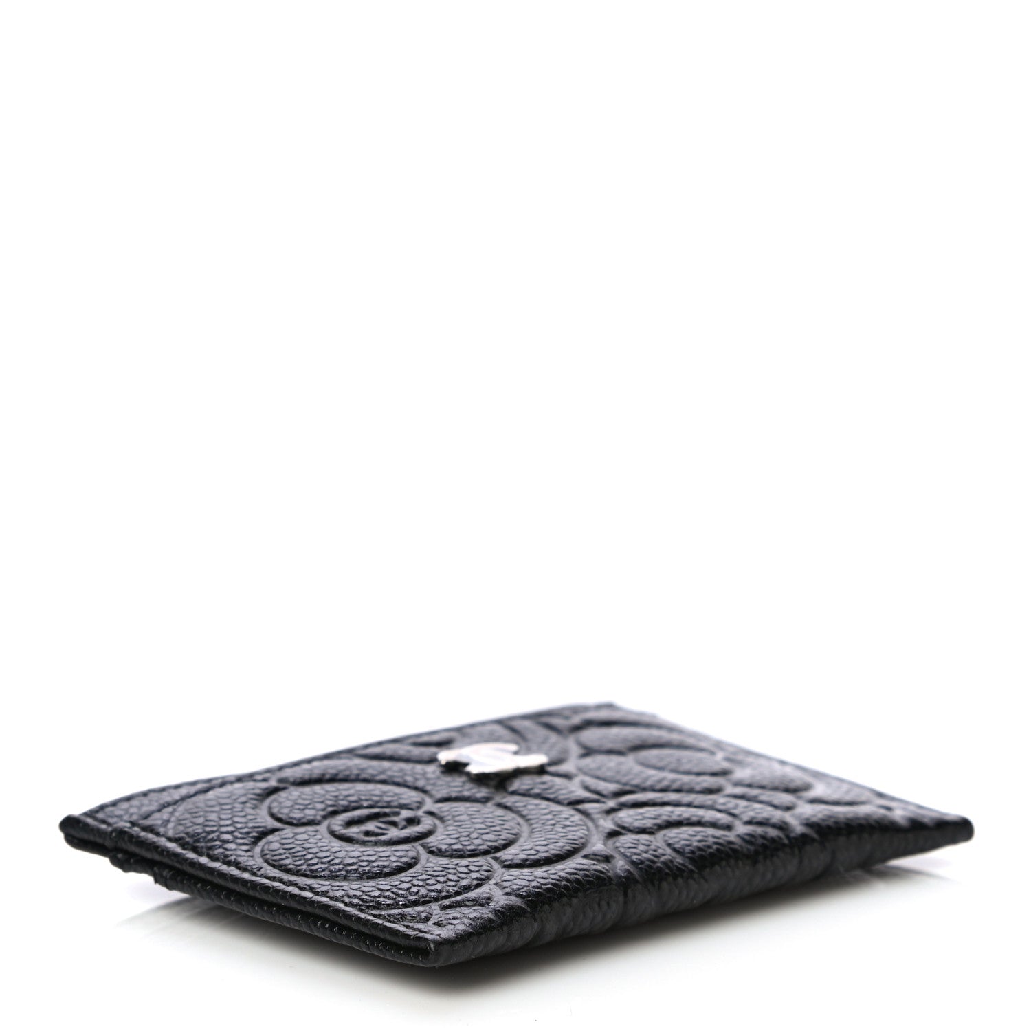 Chanel Caviar Camellia Embossed Card Holder Black 4 of 12