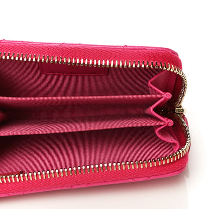 Chanel Lambskin Quilted Zip Around Coin Purse Wallet Fuchsia 4 of 11