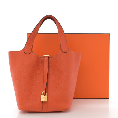 Hermes Taurillon Clemence Picotin Lock 22 MM Feu 11 of 11