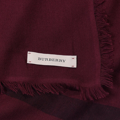 Burberry Modal Wool Overdyed Chambray Check Square Scarf Deep Claret 4 of 4