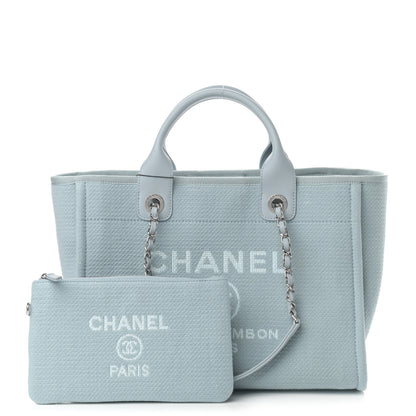 Chanel Mixed Fibers Small Deauville Tote Light Blue 1 of 11