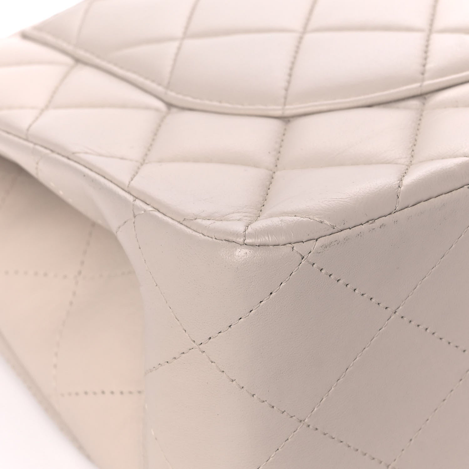 Chanel Lambskin Quilted Jumbo Double Flap Ivory 11 of 15