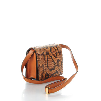 Celine Python Smooth Calfskin Small Classic Box Flap Bag Camel 3 of 8