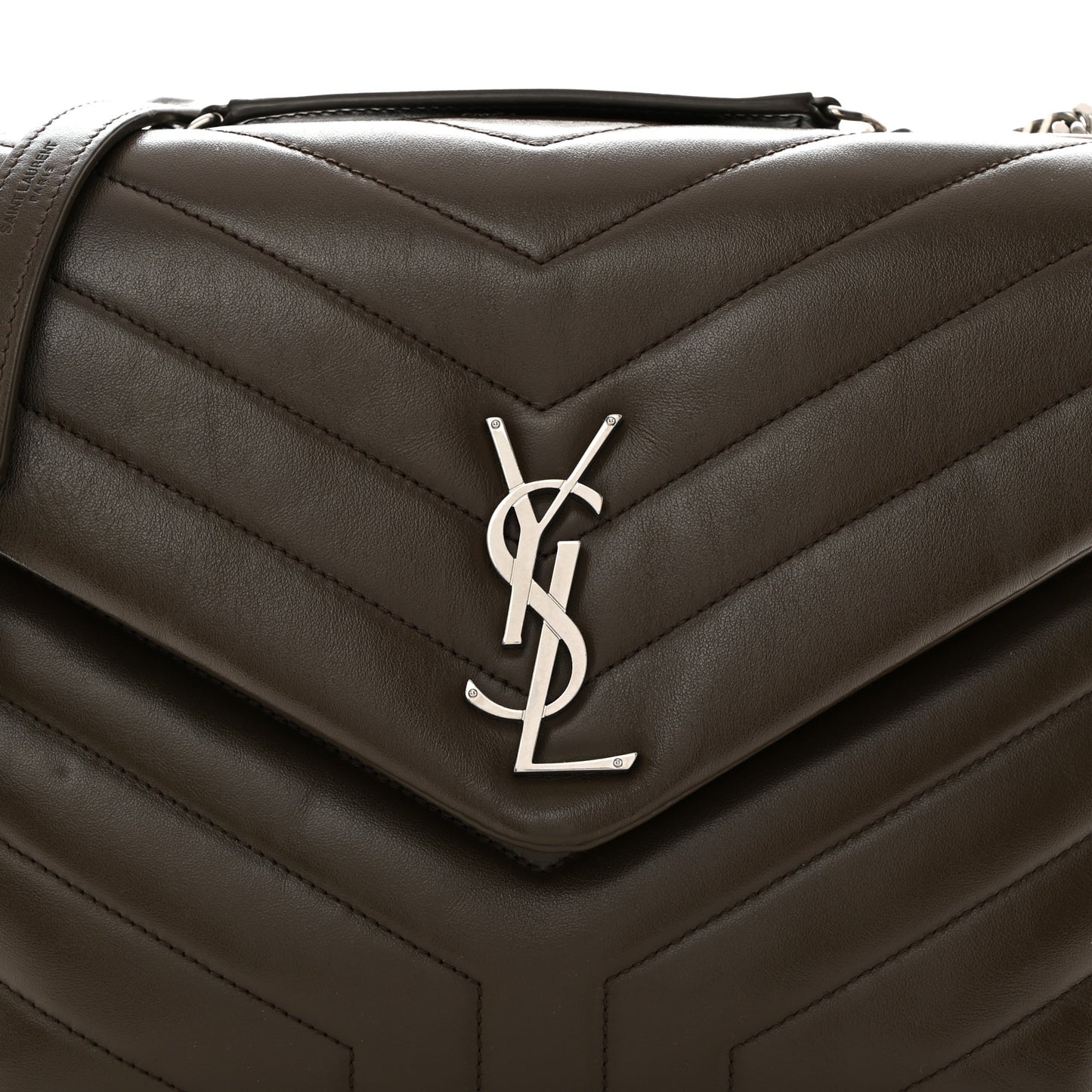 Calfskin Y Quilted Monogram Medium Loulou Chain Satchel Faggio