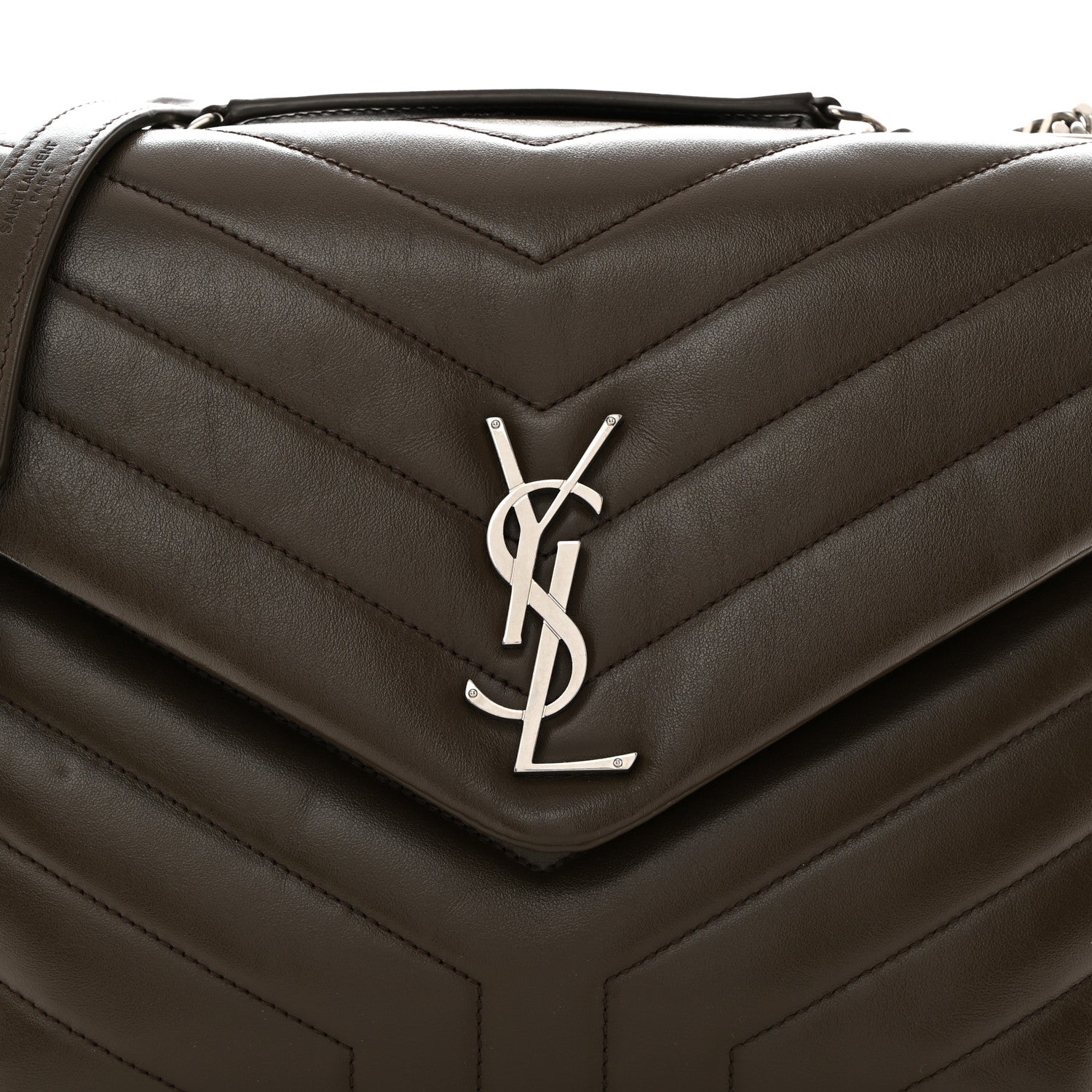 Saint Laurent Calfskin Y Quilted Monogram Medium Loulou Chain Satchel Faggio 8 of 10