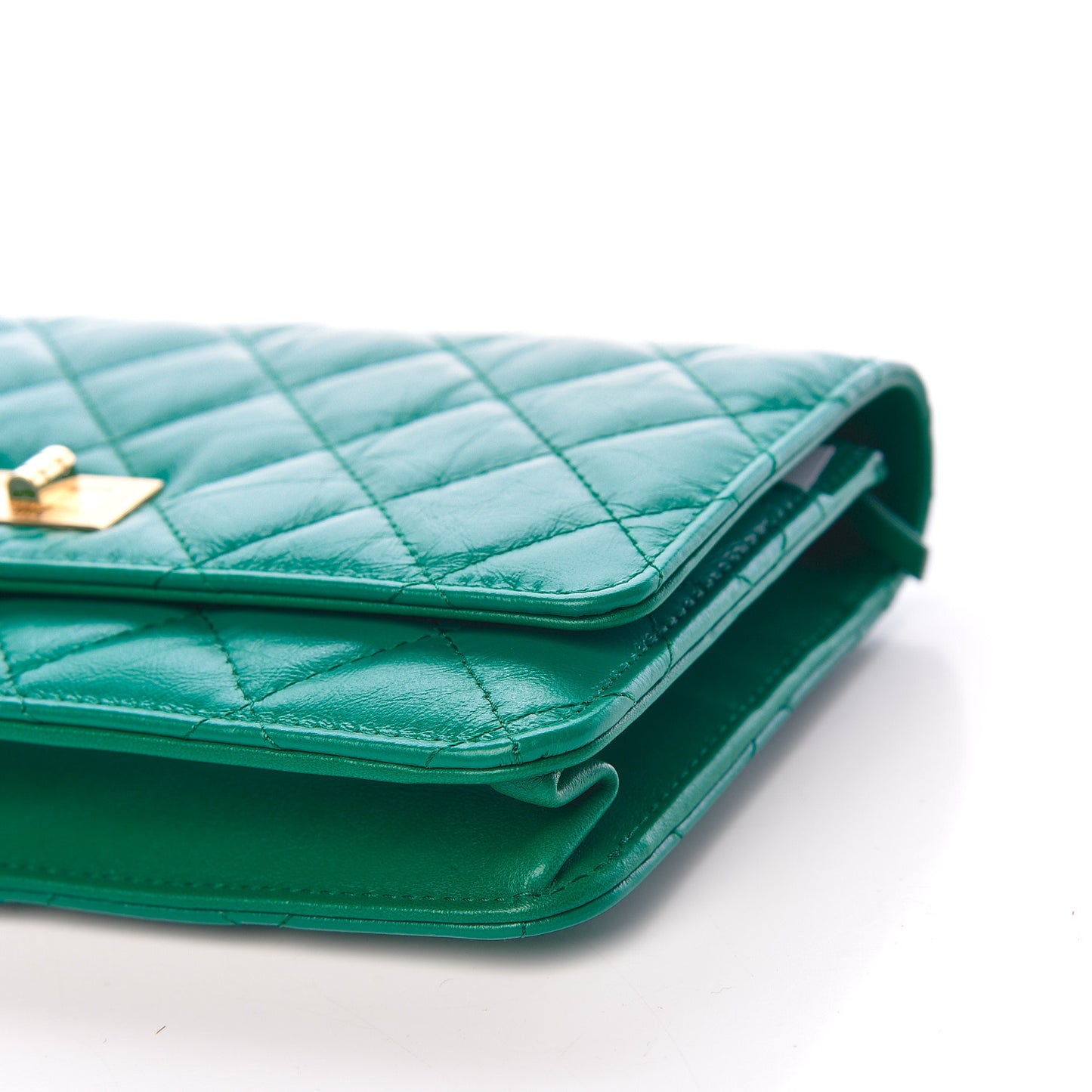 Aged Calfskin Quilted Reissue Wallet On Chain WOC Green