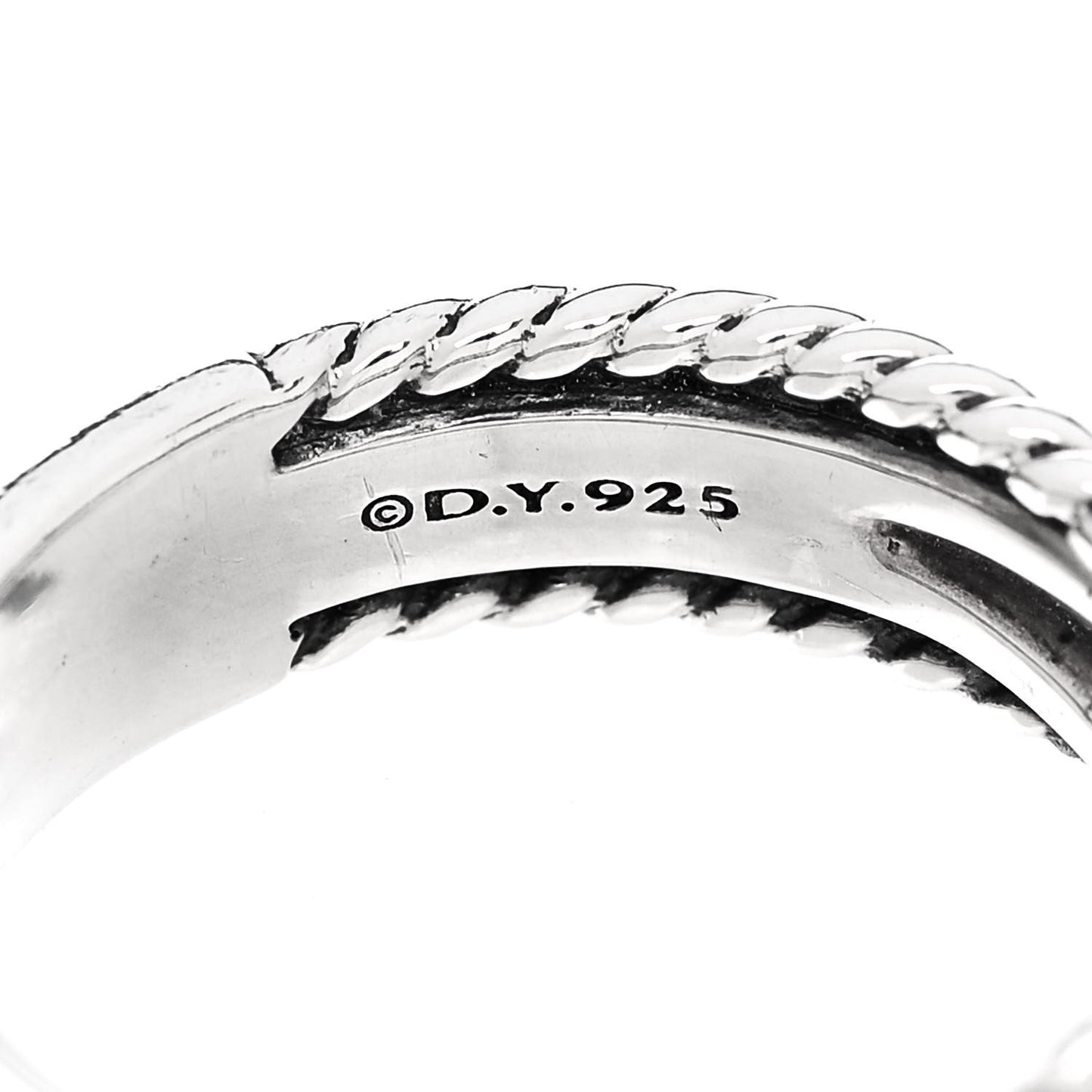 Sterling Silver Diamond X Crossover Ring 52 6