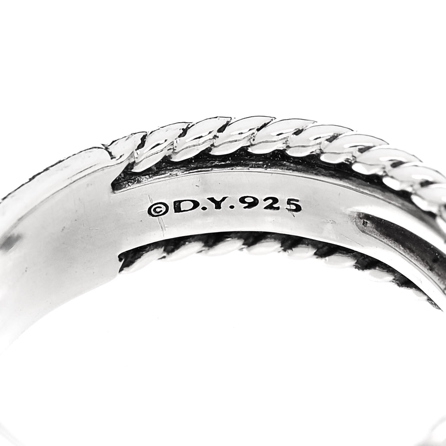 David Yurman Sterling Silver Diamond X Crossover Ring 52 6 4 of 4