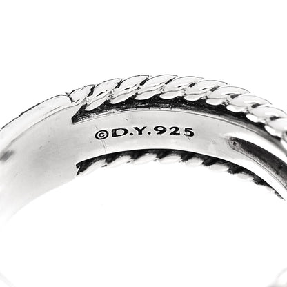 David Yurman Sterling Silver Diamond X Crossover Ring 52 6 4 of 4