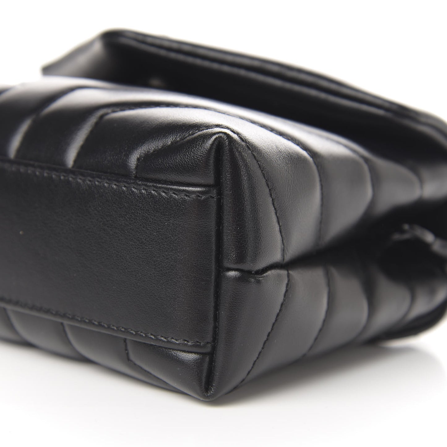 Calfskin Y Quilted Monogram Toy Loulou Crossbody Bag Black