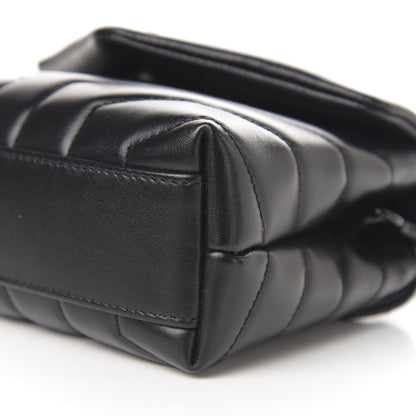 Saint Laurent Calfskin Y Quilted Monogram Toy Loulou Crossbody Bag Black 8 of 10