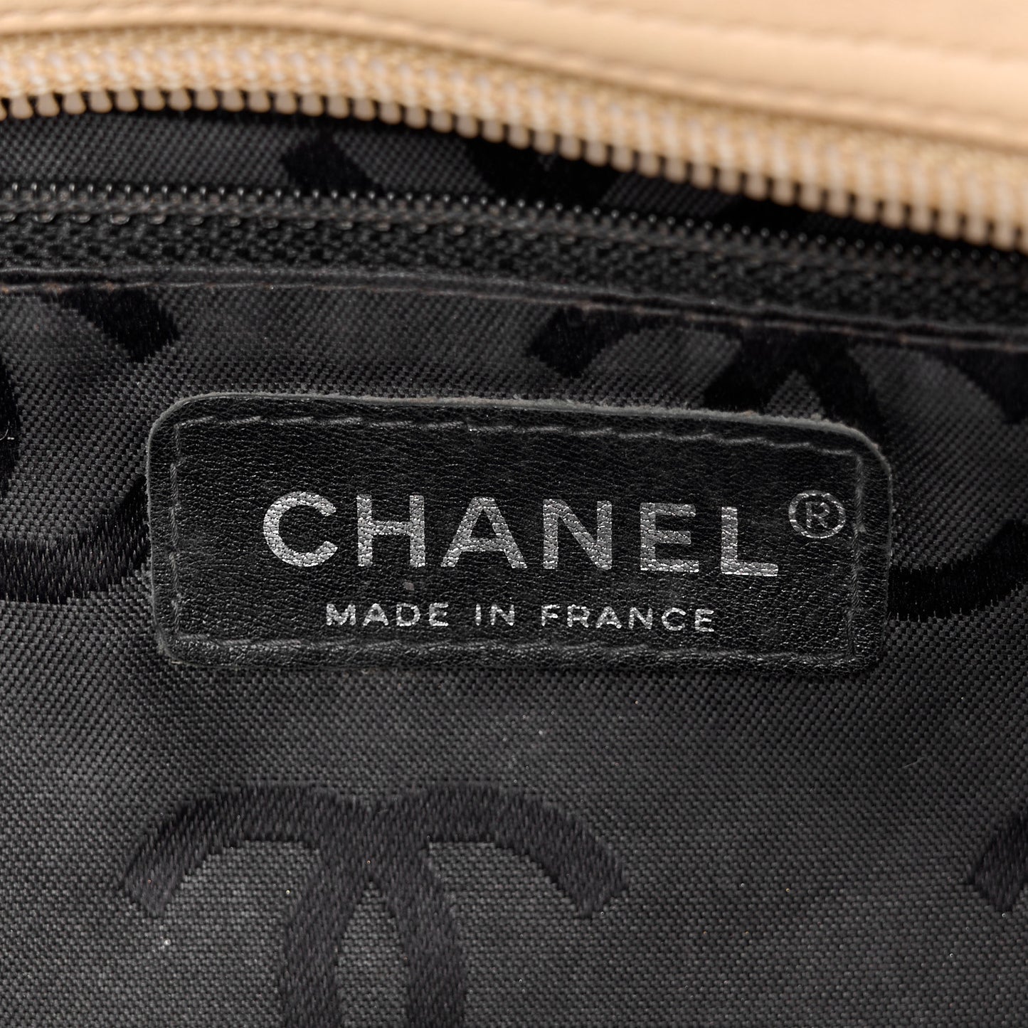 Calfskin Quilted Large Cambon Bowler Beige Black