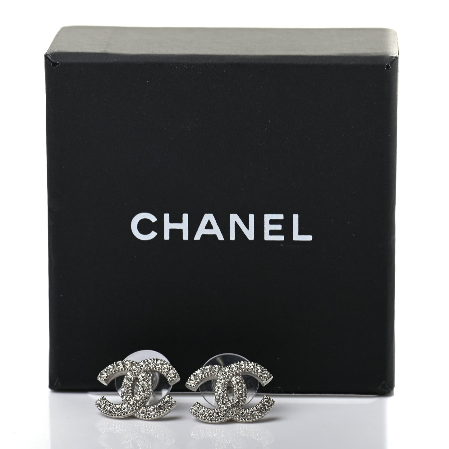 Crystal CC Earrings Silver