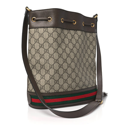 Gucci GG Supreme Monogram Web Ophidia Bucket Bag Brown 3 of 10