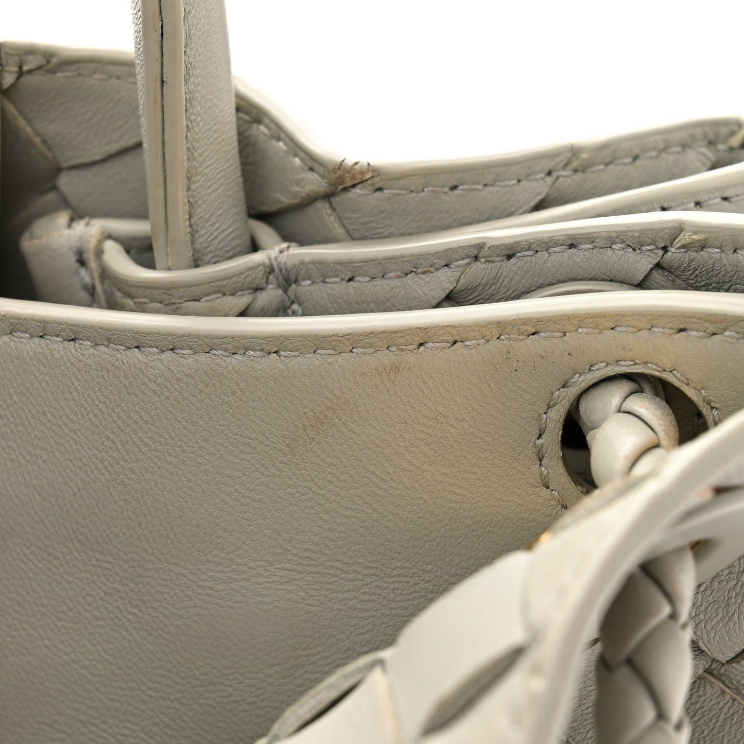 Nappa Intrecciato Small Andiamo Shoulder Bag Agate Grey