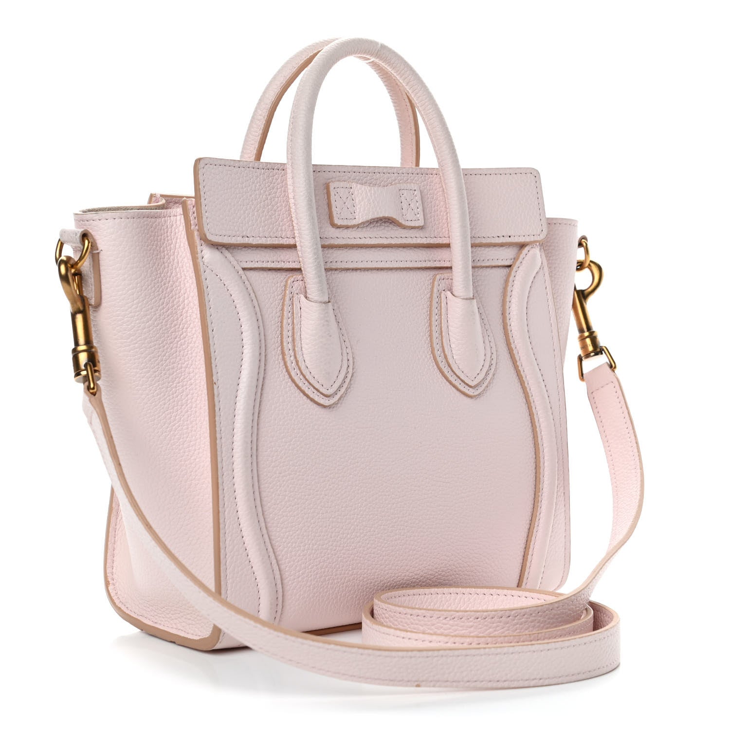 Celine Drummed Calfskin Nano Luggage Pale Pink 2 of 7