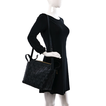 Bottega Veneta Lambskin Maxi Intrecciato Bowling Cassette Shoulder Bag Black 2 of 15