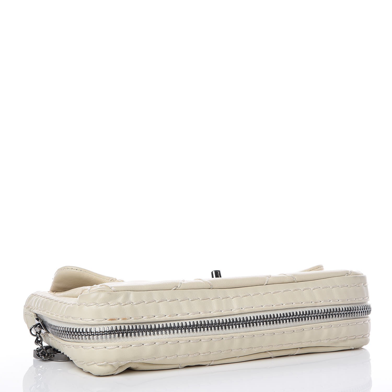 Chanel Calfskin Stitched Expandable Flap White 5 of 12