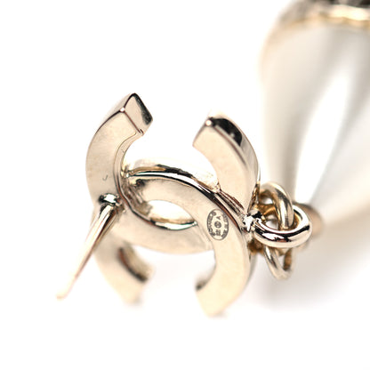 Chanel Crystal Pearl CC Fantasy Drop Earrings Gold Black 4 of 4