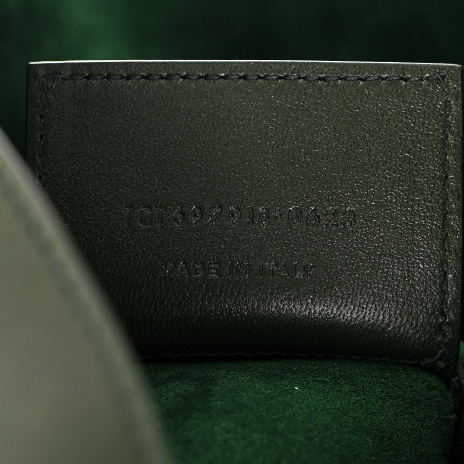 Saint Laurent Calfskin Medium Paris VII Flat Hobo New Vert Fonce 8 of 14