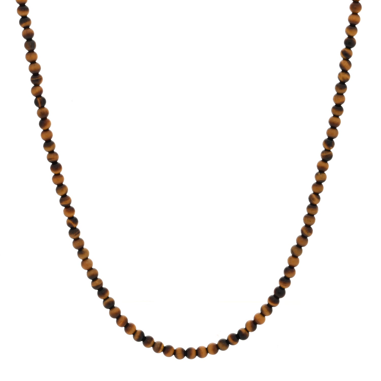 David Yurman Sterling Silver Tigers Eye 5mm Spiritual Beads Necklace 1 of 4