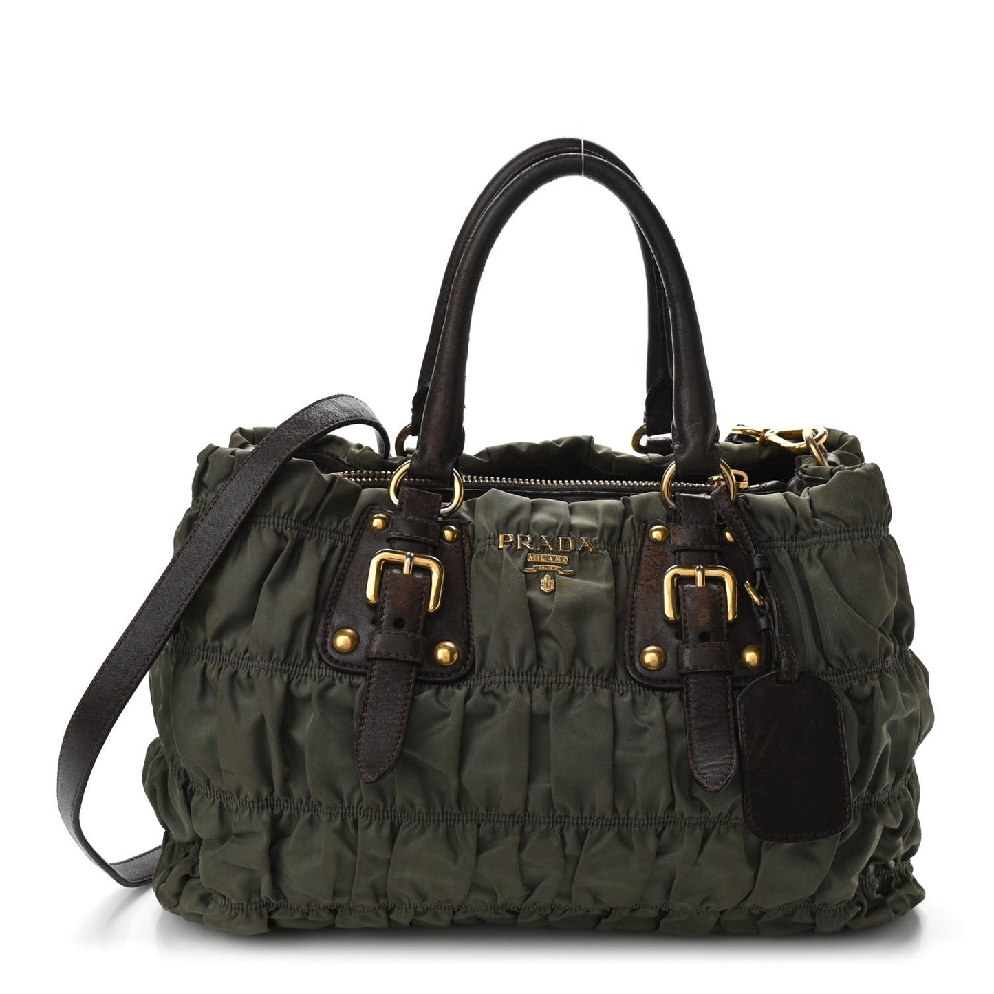 Tessuto Nylon Gaufre Tote Fumo